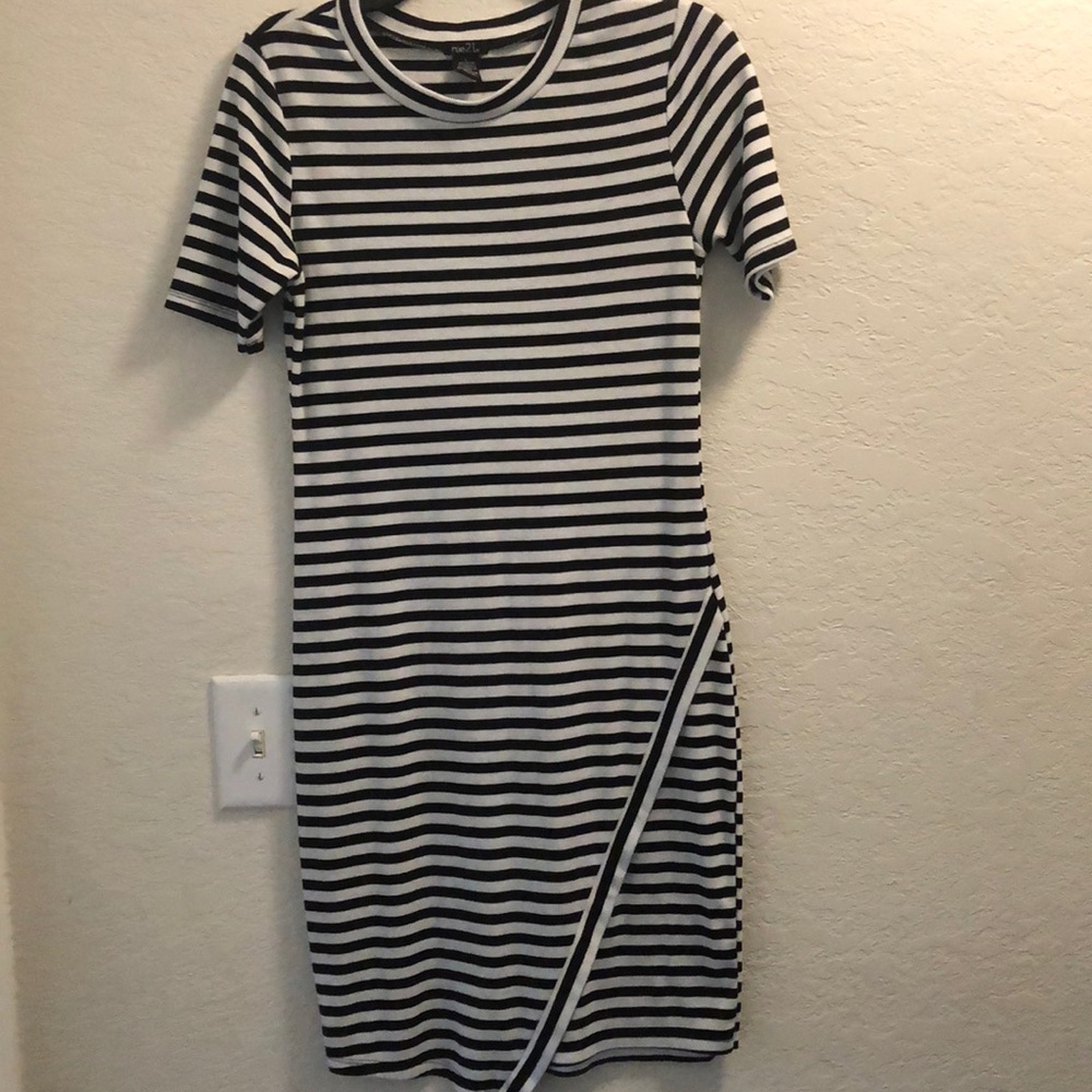 Black and white stripped dress